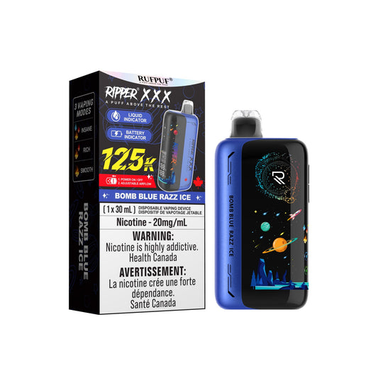Bomb Blue Razz Ice 125K Ripper XXX - 20mg
