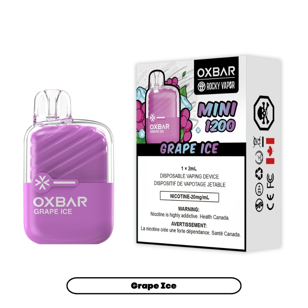 Rocky Vapor Oxbar Mini 1200 - Grape Ice - 20mg