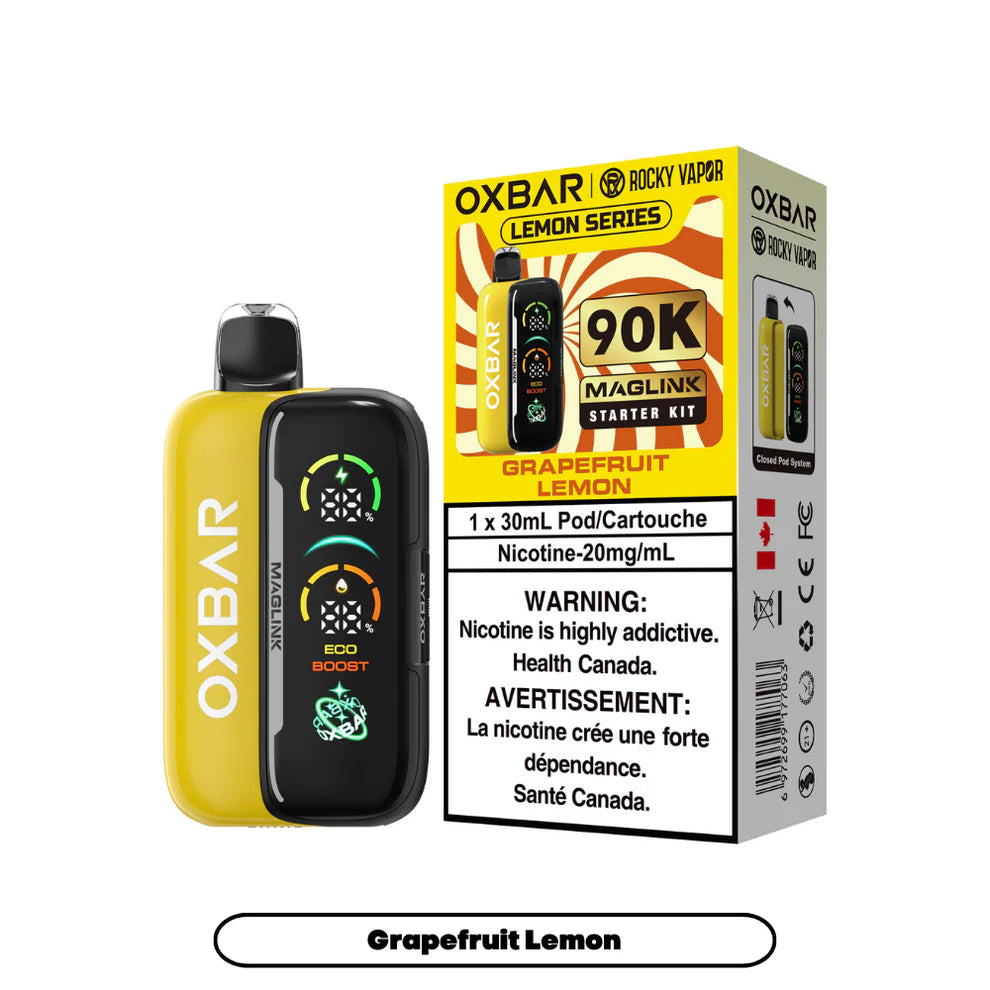 Rocky Vapor Oxbar Maglink - Lemon Series - Grapefruit Lemon - 20mg {Starter Kit}