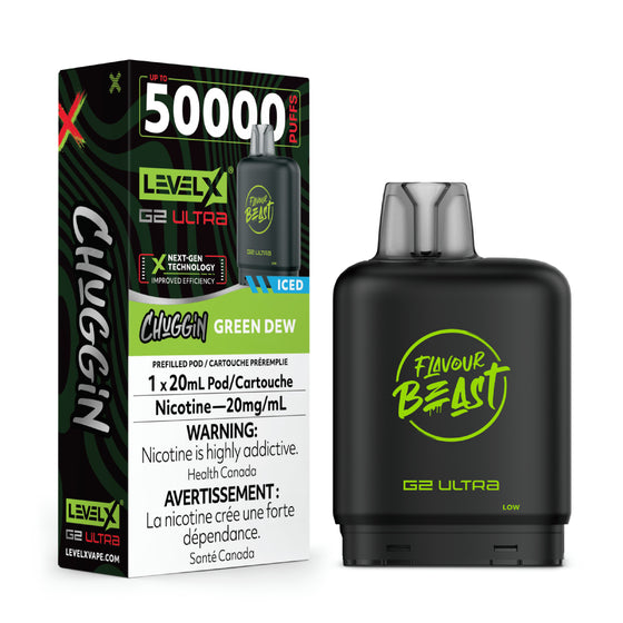 Level X Flavour Beast Chuggin' G2 Ultra - Green Dew (ICED) - 20mg