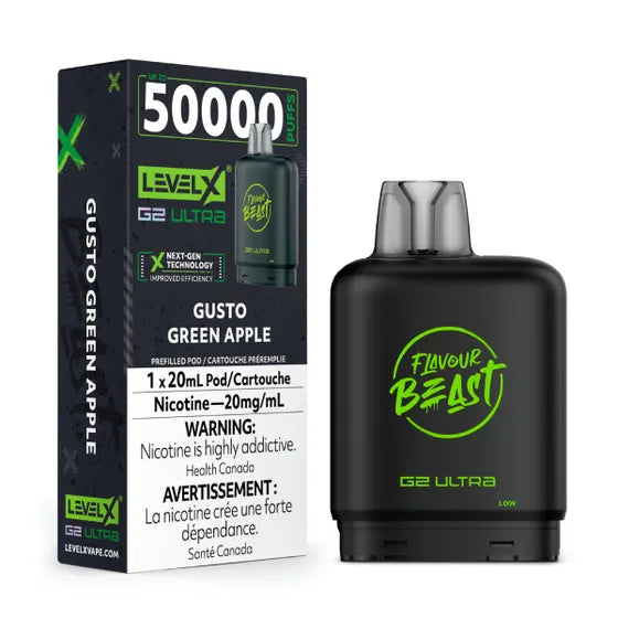 Level X Flavour Beast G2 Ultra - Gusto Green Apple - 20mg