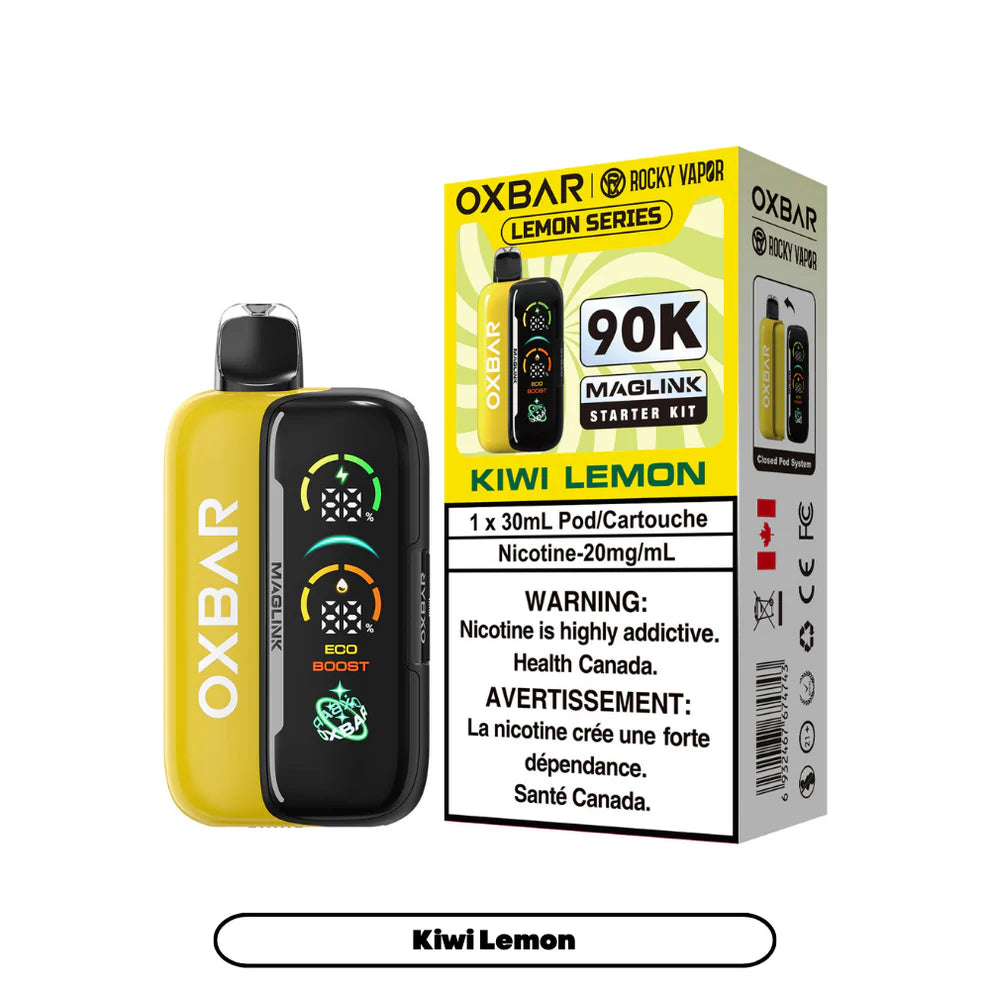 Rocky Vapor Oxbar Maglink - Lemon Series - Kiwi Lemon - 20mg {Starter Kit}
