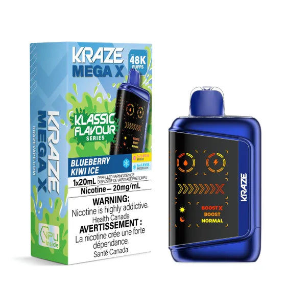 Kraze Mega X Klassic - Blueberry Kiwi Ice - 20mg