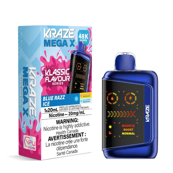Kraze Mega X Klassic - Blue Razz Ice - 20mg