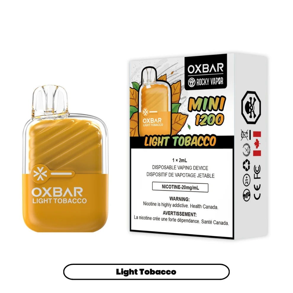 Rocky Vapor Oxbar Mini 1200 - Light Tobacco - 20mg