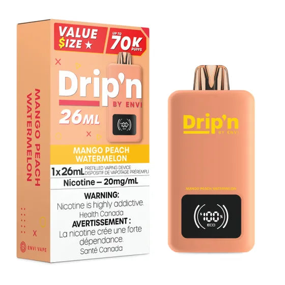Drip'n by Envi 26ML Disposable - Mango Peach Watermelon - 20mg