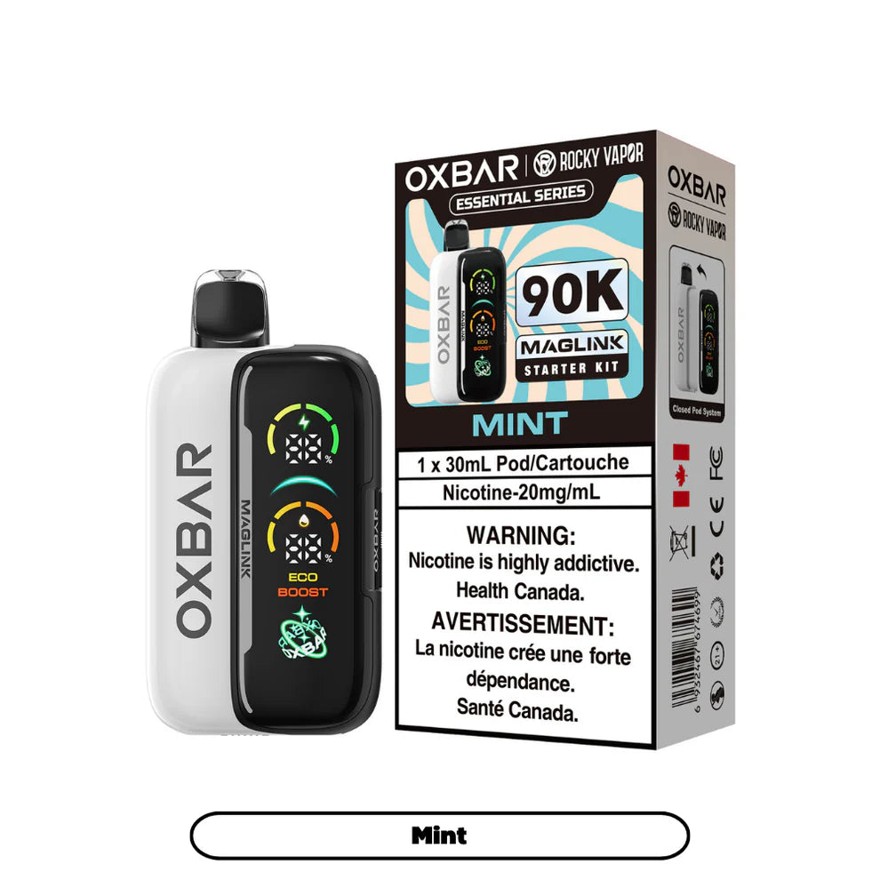 Rocky Vapor Oxbar Maglink - Essential Series - Mint - 20mg {Starter Kit}