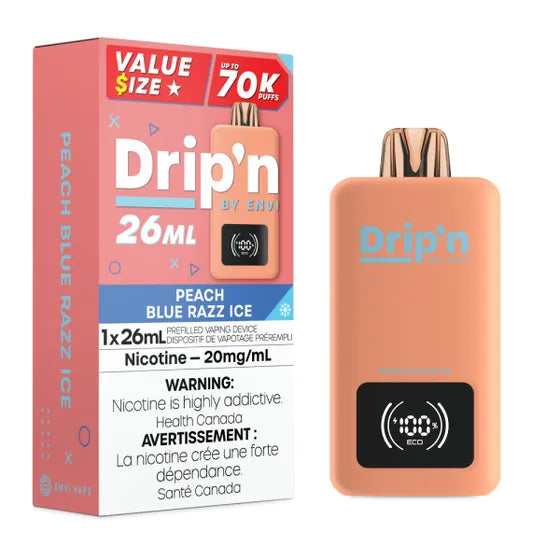 Drip'n by Envi 26ML Disposable - Peach Blue Razz Ice - 20mg