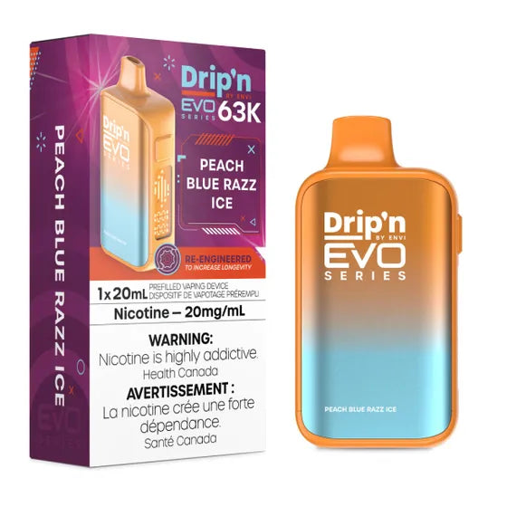 Drip'n by Envi EVO 63K Disposable - Peach Blue Razz Ice - 20mg