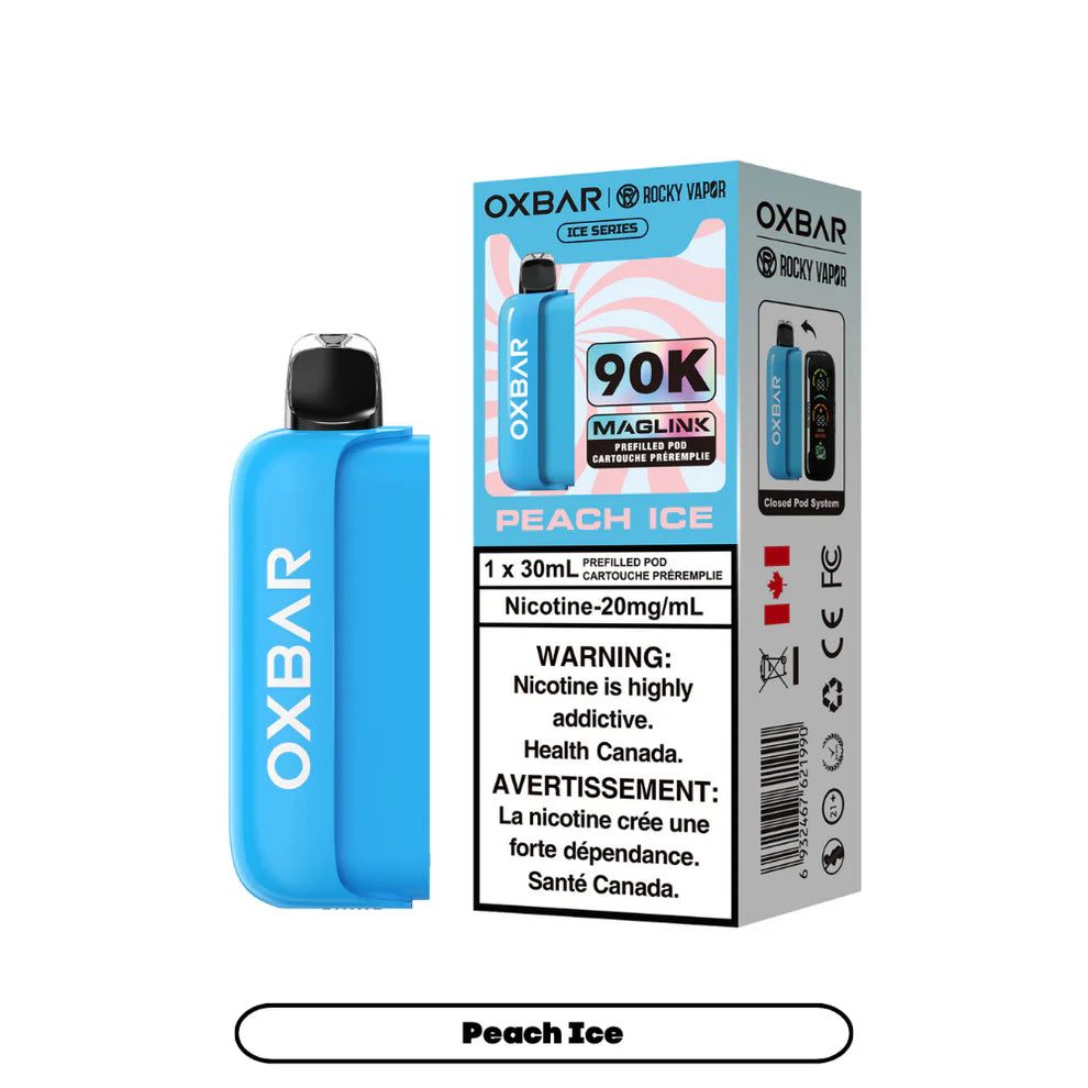 Rocky Vapor Oxbar Maglink Replacement Pod - Ice Series - Peach Ice - 20mg