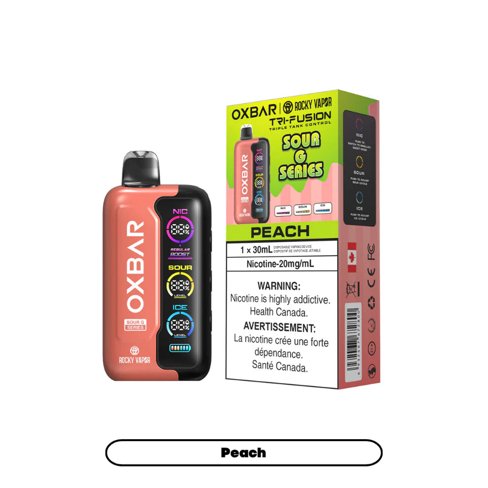 Rocky Vapor Oxbar Tri Fusion - Sour G Series - Peach - 20mg