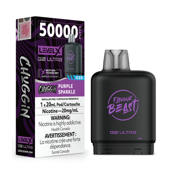 Level X Flavour Beast Chuggin' G2 Ultra - Purple Sparkle (ICED) - 20mg