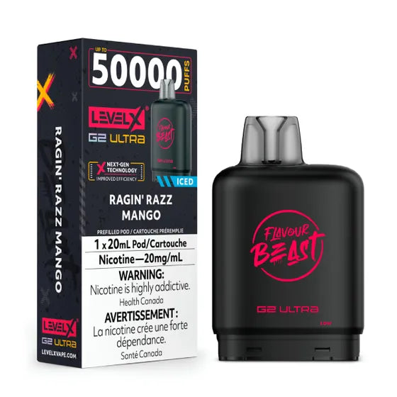 Level X Flavour Beast G2 Ultra - Ragin' Razz Mango - 20mg