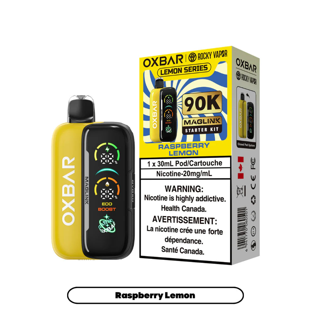 Rocky Vapor Oxbar Maglink - Lemon Series - Raspberry Lemon- 20mg {Starter Kit}