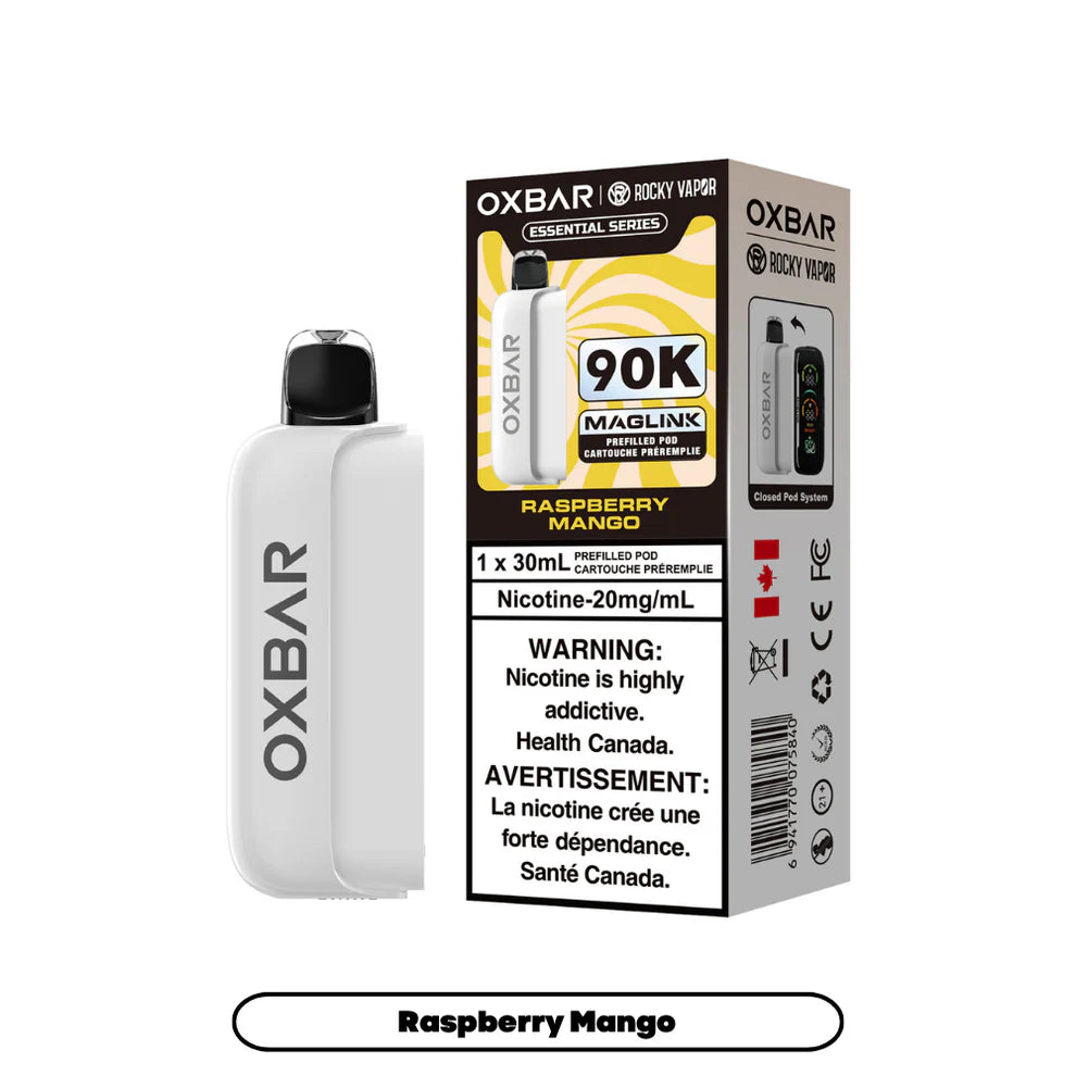 Rocky Vapor Oxbar Maglink Replacement Pod - Essential Series - Raspberry Mango - 20mg