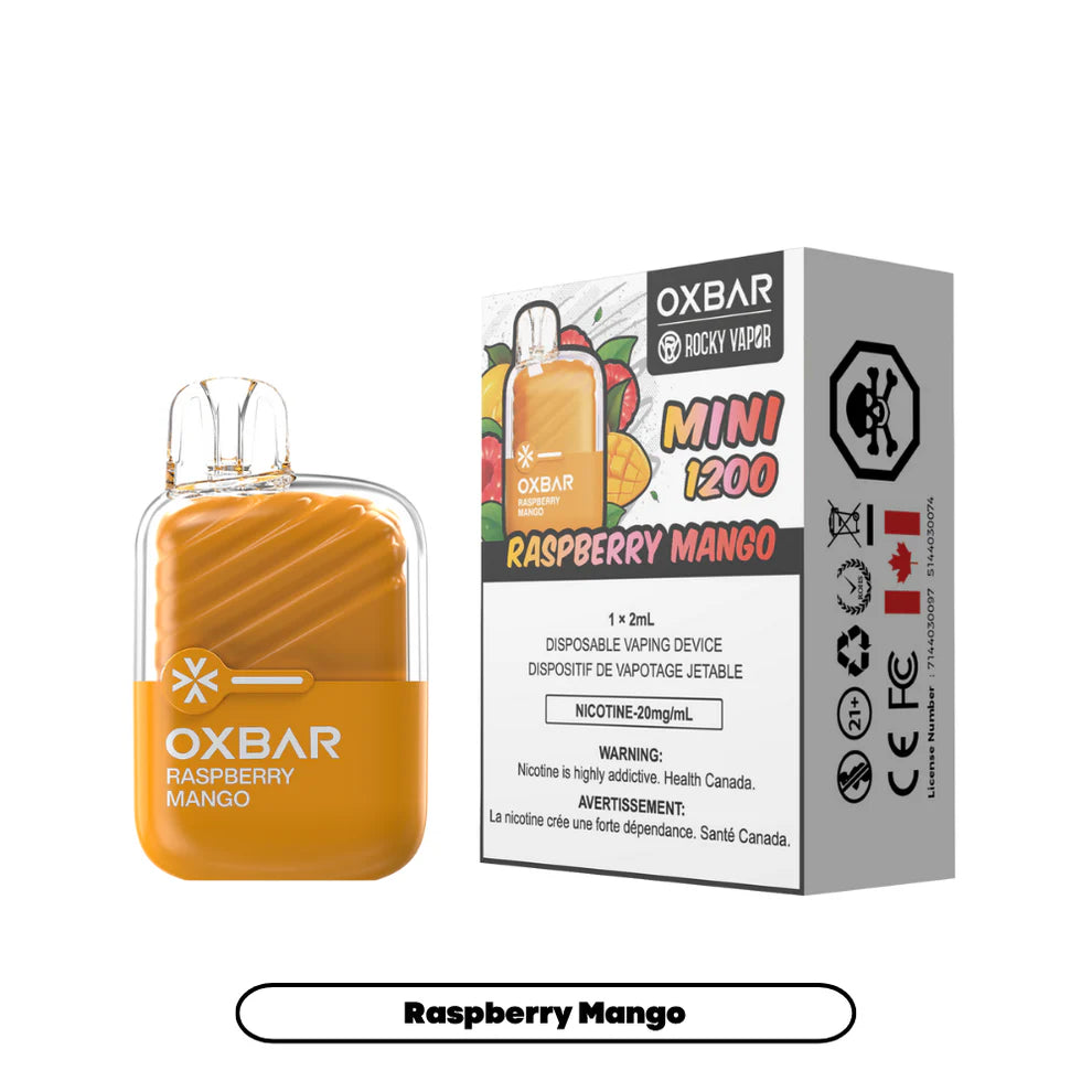 Rocky Vapor Oxbar Mini 1200 - Raspberry Mango - 20mg