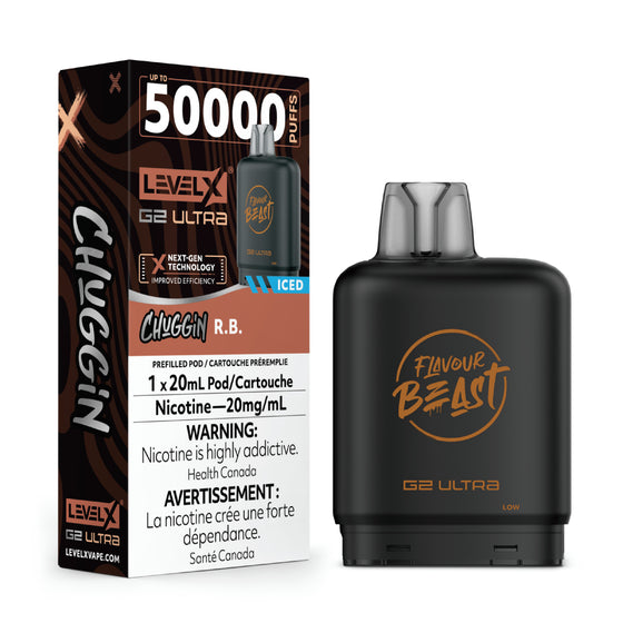 Level X Flavour Beast Chuggin' G2 Ultra - R.B. (ICED) - 20mg