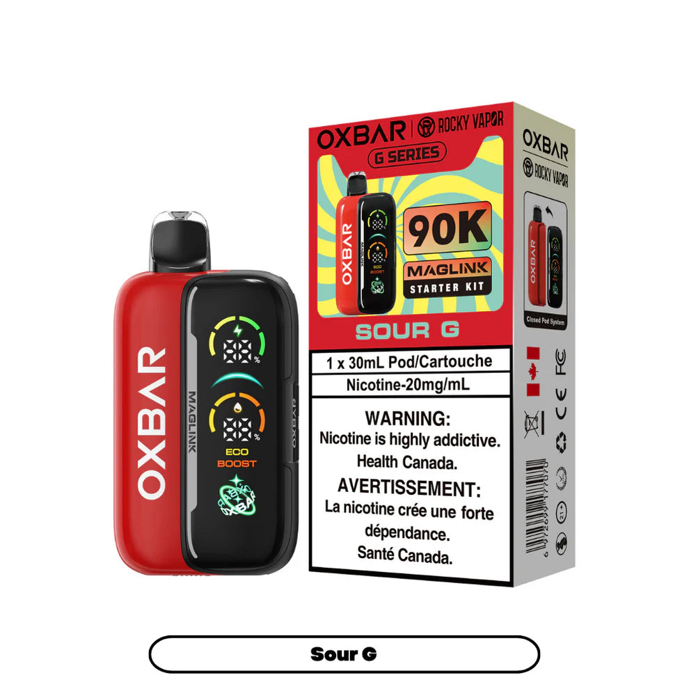 Rocky Vapor Oxbar Maglink - G Series - Sour G - 20mg {Starter Kit}