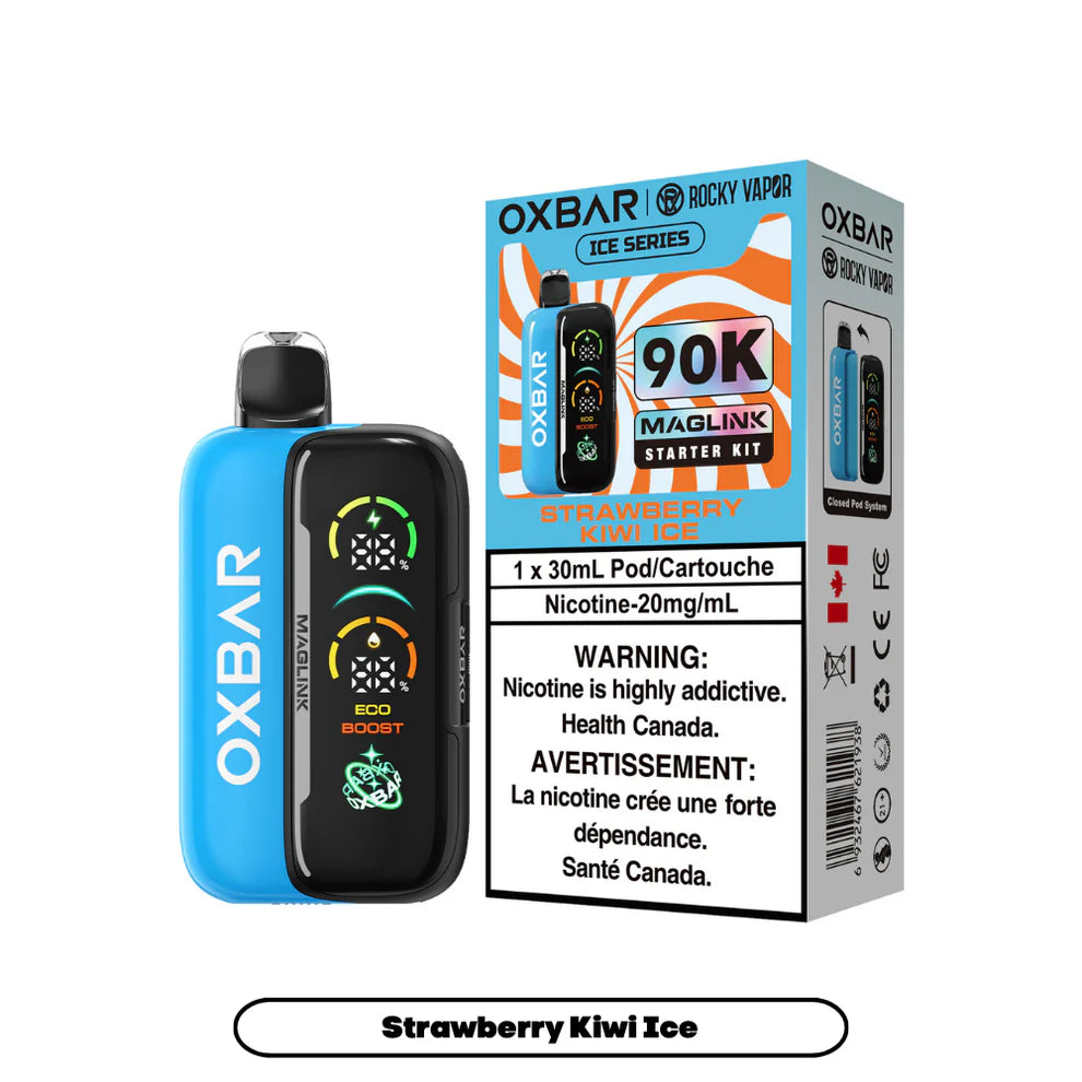Rocky Vapor Oxbar Maglink - Ice Series - Strawberry Kiwi Ice - 20mg {Starter Kit}