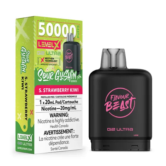 Level X Flavour Beast G2 Ultra - Sour Gushin S. Strawberry Kiwi - 20mg