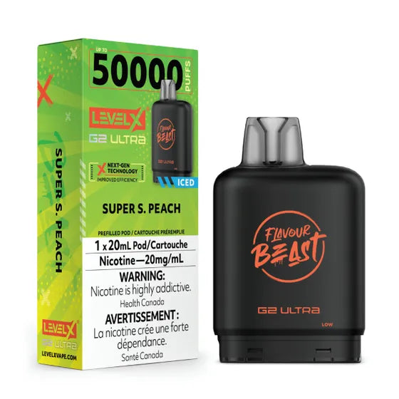 Level X Flavour Beast G2 Ultra -Super S. Peach Iced - 20mg