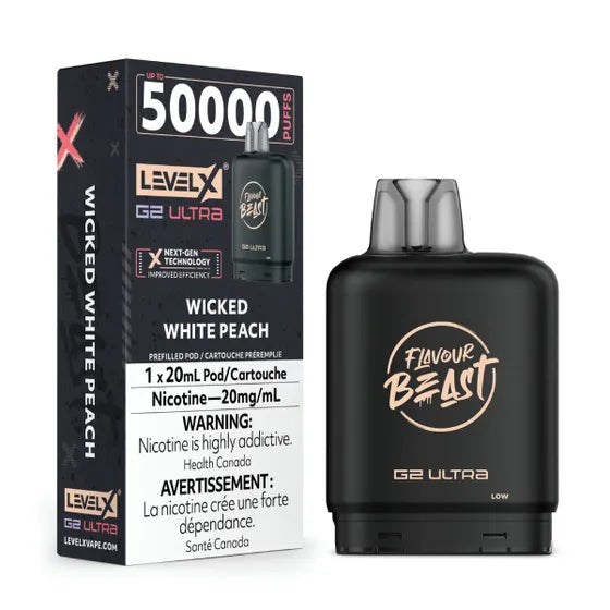 Level X Flavour Beast G2 Ultra - Wicked White Peach - 20mg